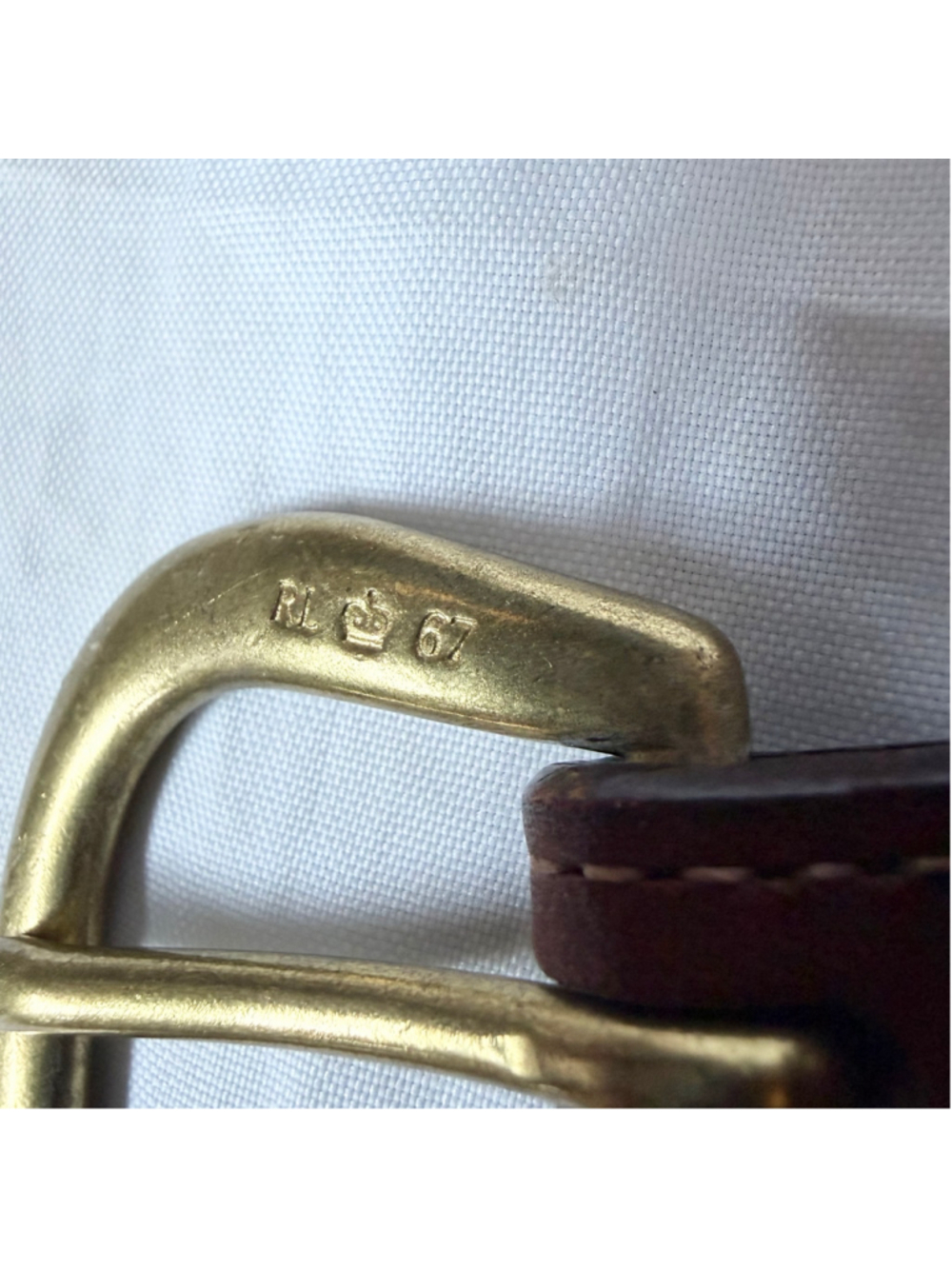 Ralph Lauren Brown Leather Belt with Brass Buckle - Picture 8 of 9